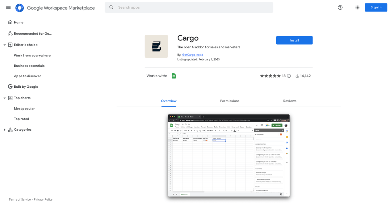 AI for Sheets by Cargo featured thumbnail image